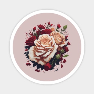 Wedding bouquet of red and white roses Magnet